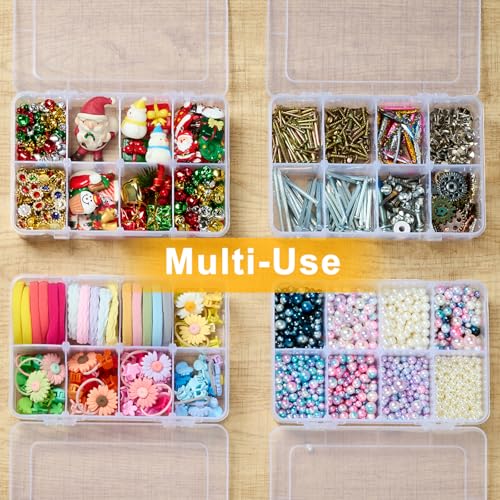 Image of 8 Pack 8 Grids Bead Organizer and Small Parts Storage Tackle Boxes