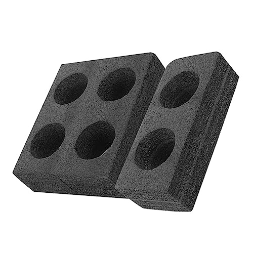 STOBAZA Portavasos Para Comida Para Llevar 2 Piezas Negro Bandeja Portabebidas De Espuma 2 y 4 Orificios Soporte Para Bebidas Frías Restaurantes Cafeterías Transporte Seguro