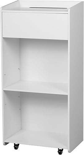 Miniatura 9 de Nisorpa Soporte para podio, escritorio de pie para altavoces con ruedas giratorias, estante de almacenamiento utilizado como púlpitos para iglesias,