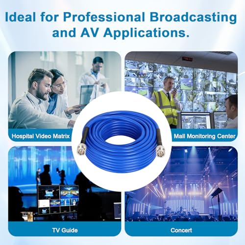 Image of XRDS -RF SDI Cable 10 FT, HD-SDI / 3G-SDI / 6G-SDI BNC to BNC Digital Video Cable, High-Speed Signal Transmission, Low Signal Loss for Broadcast, Studio, Surveillance & HD Video Systems