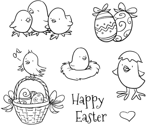 Welcome to Joyful Home Happy Easter Little Chicken Eggs Stamp