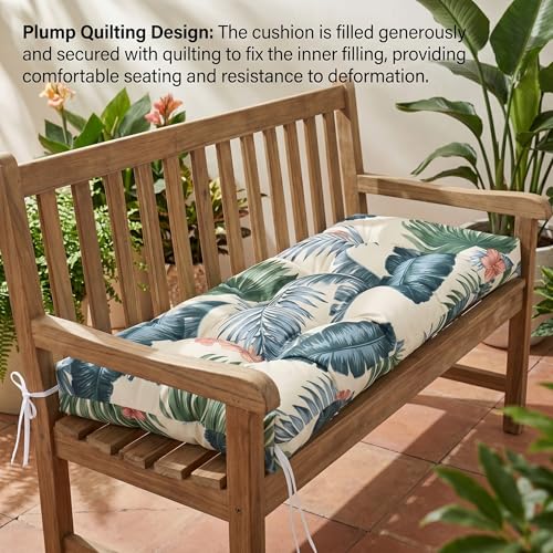 Coussin de banc matelassé imperméable 130x50 pour meuble d'extérieur patio