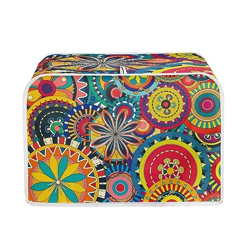 Micoklinlin Toaster Oven Cover 4 Slice Bohemian style Small Appliance Polyester Toaster Cover for Women Gift Washable and Dust Protection Machine Washable