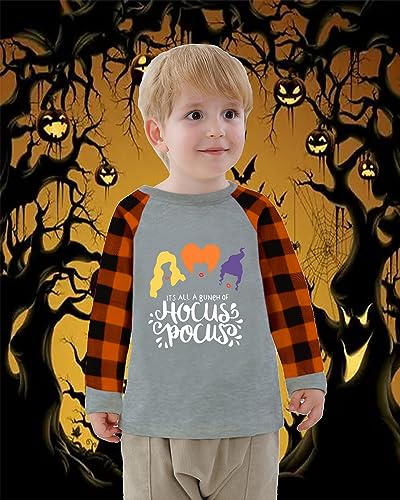 CM-Kid Toddler Boy Girl Halloween Shirt Pumpkin Ghost Boo Raglan Orange Buffalo Plaid Long Sleeve Tshirt Tops4