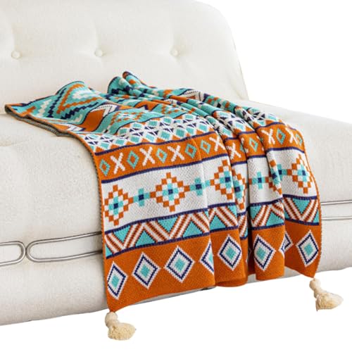 Couverture bohème tissée à pompons douce pour canapé et lit - 2