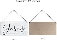 Vista 2 de Versículo bíblico para decoración de pared para el hogar, letrero de madera rústico para colgar en la pared, letrero religioso cristiano de madera