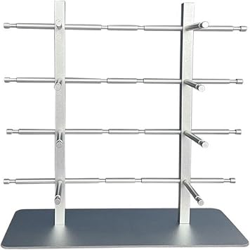 Glasses Display Stand 8-position Eyeglasses Display Rack Sunglasses Organizer Alloy Display Rack Eyeglasses Store Display Props Glasses Display BoxSilver