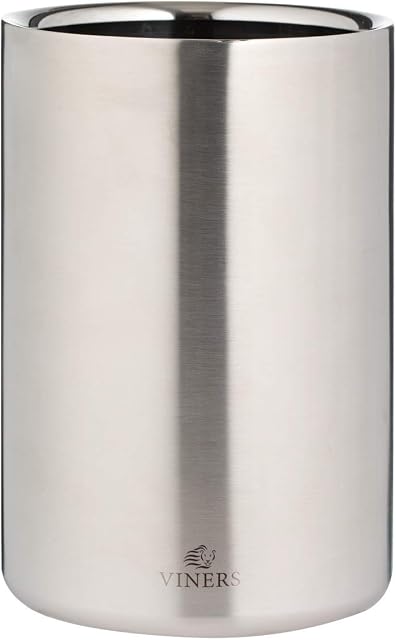 Viners Barware Wine Cooler Double Wall Silver 1.3L, Stainless Steel