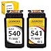 Produktbild JANMORE Remanufactured Druckerpatronen Ersatz für Canon 540 541XL, Schwarz und Farbe Combo Pack, für Canon Pixma MG3650 3550 2250 3150 3600 4250; MX375 395; TS5150 5151 Drucker