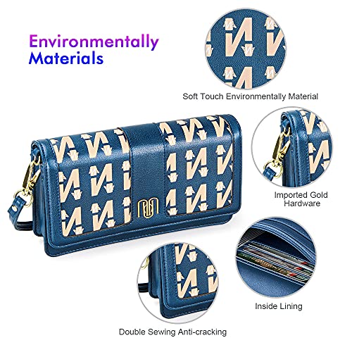 Image of nuoku Women Small Crossbody Bag Cellphone Purse Wallet with RFID Card Slots 2 Strap Wristlet(Max 6.5'')