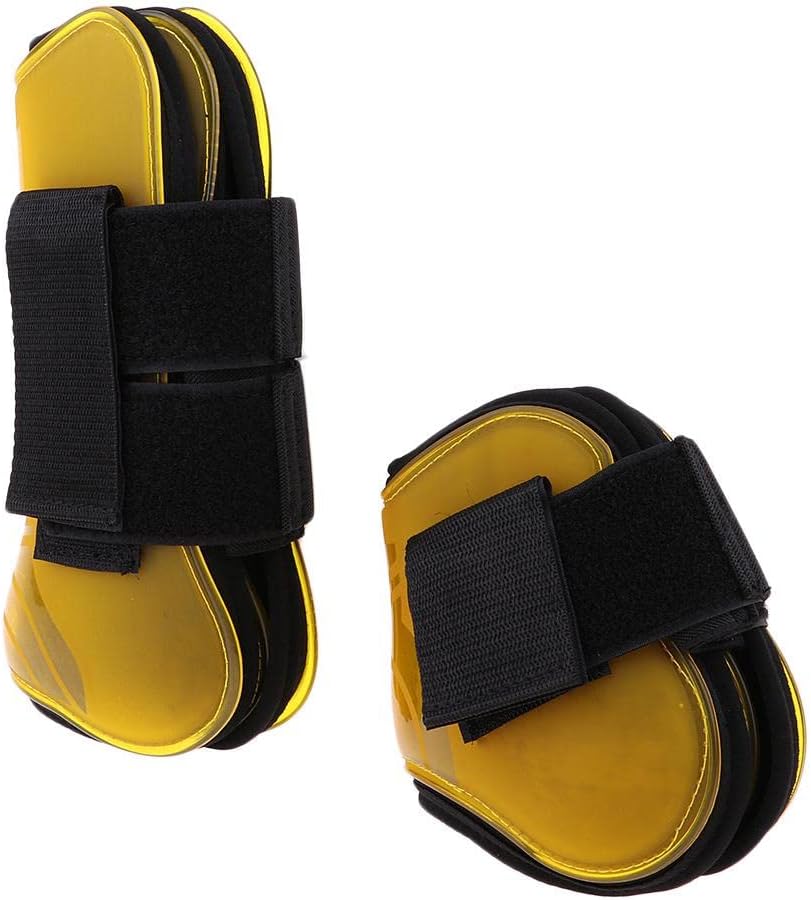 Set of 4 Neoprene Leg Wraps for Horse Brushing and Stable Use, Yellow