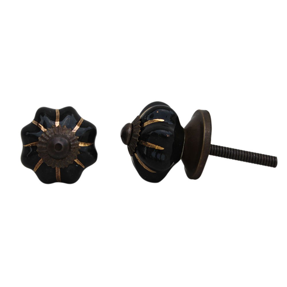 IndianShelf 8 Pack Black Solid Ceramic Luxury Drawer Knobs for Kitchen Cabinet Hardware Door Decorative Dresser Pulls Hand-Finished (B07S2JH9JG) Amazon Price History, Amazon Price Tracker