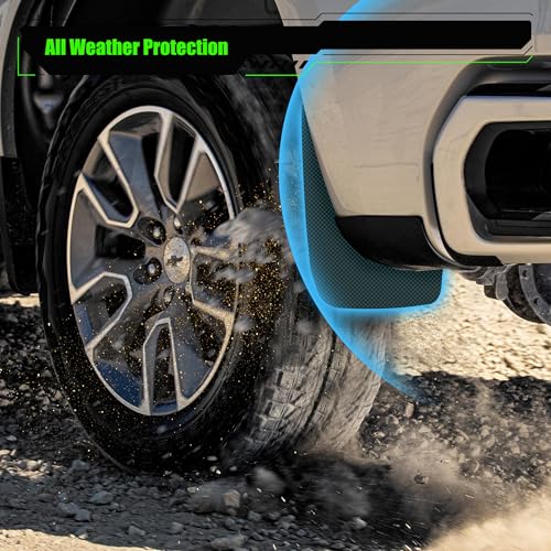 Image of Front & Rear Mud Flaps Splash Guards Compatible for Dodge Challenger 2015-2023 Accessories Mud Guards Splash Flaps Heavy Duty Molded, Replace OEM # 82214141 82214142, 4PCS Set