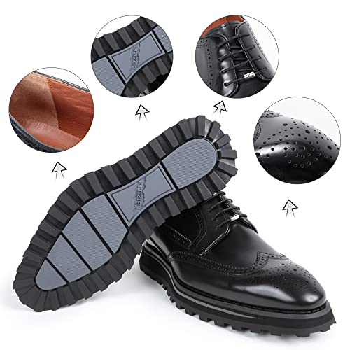 Men's Casual Business Leather Shoes Heightened Sole Splicing Leather Classic Oxford Dress Shoes… #TOP1