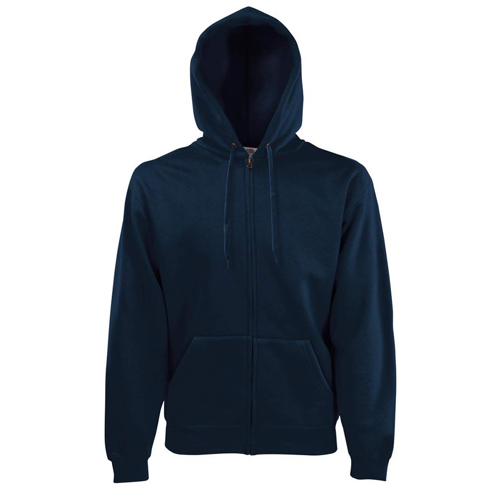Fruit of the Loom Mens Zip Through Hooded Sweatshirt/Hoodie (2XL) (Deep Navy)