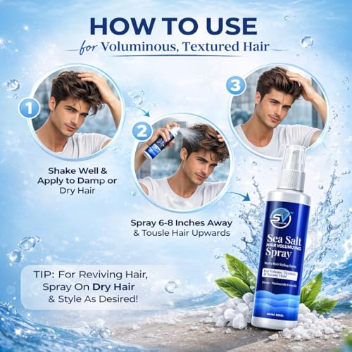 Image of Hair Volumizing Texture Sea Salt Spray 100ml | Strong Hold & Matte Finish | Derma Tested | Enriched with Niacinamide & Biotin | Hair Setting Spray for Men & Women