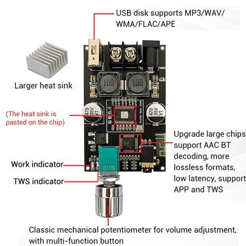 4PCS Audio ZK-1001B 100W Bluetooth Power Amplifier Board Mono Amp TPA3116D2