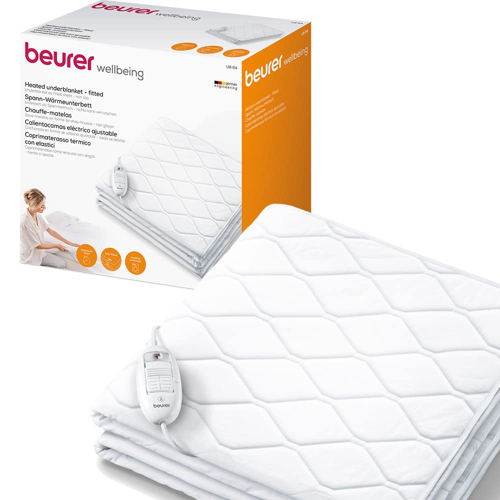Beurer UB 64 Podkładka napinająco-ciepła, z 3 ustawieniami temperatury, rozmiar uniwersalny dla 90 x 200 cm lub 100 x 200 cm