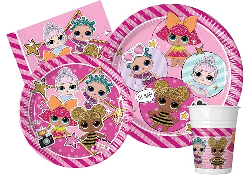 Ciao-Y4959 L.O.L. Surprise Kit Mesa Fiesta, color rosa, 24 personas (Y4959)