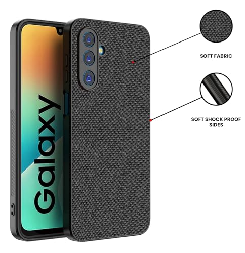 Image of Kapa Soft Full Fabric Protective Back Case Cover for Samsung Galaxy M36 / F36 5G | Shockproof Slim Hard Anti Slip Back Case (Black)
