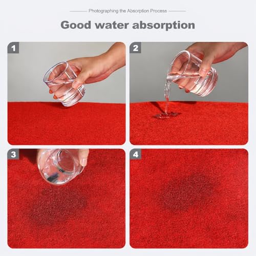 Image of Shanno Carpet Event Party Decorating Nylon Floor Carpet Mats for School College Marriage Functions Indoor Outdoor and Hall Size 5 x 7 Feet Red Color