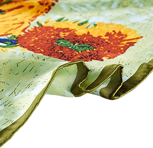 Pañuelo de seda de Van Gogh y corbata elegante de 90x90 6