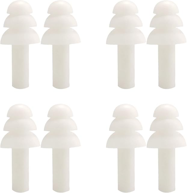 8Pcs Soft Foam Ear Plugs,Silicon Ear Plug,Use for Sleeping Noise Cancelling,Swimming,Traving,White