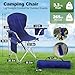 VTOY Folding Camping Chairs Durable 600D Oxford, Portable Outdoor Chair with Cooler Pouch, Cup Holder & Storage Pocket for Camping, Beach, Fishing (2 Pack, Navy)