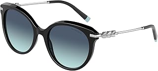 Woman Sunglasses Black Frame, Azure Gradient Blue Lenses, 55MM