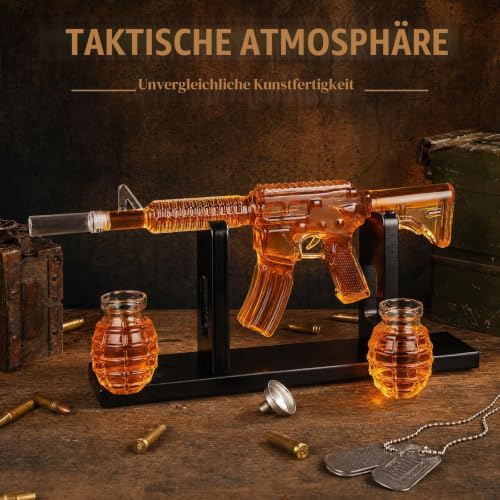 Oaksea Whisky Dekanter Set mit 2 Gläser, Weihnachtsgeschenke für Männer – Ansicht 2