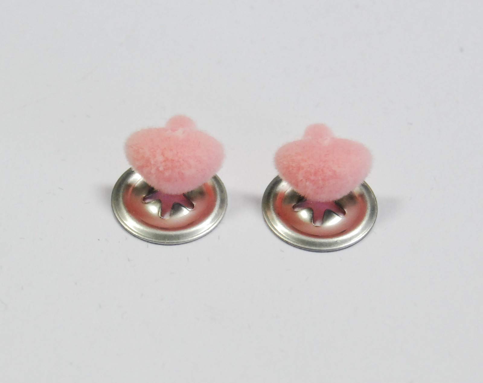 celloexpress FLOCK PINK Cat/Triangle Noses 24mm Metal Backs - Teddy Bear & Soft Toy Making Detailed Noses - Pack of 2