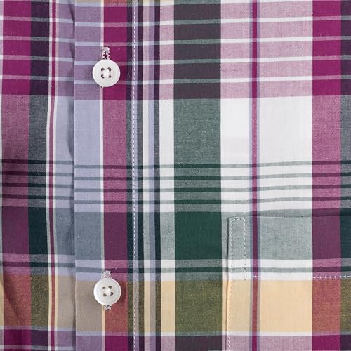 Image of 7-DAYS Men's Premium Check Shirt - 100% Cotton, Tailored Fit (Between Slim & Regular), Full Sleeve, with Pocket - Smart Office & Casual Look