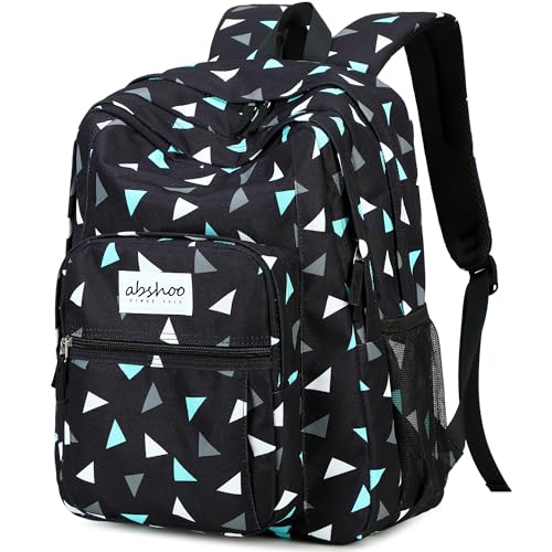 Image of abshoo Classical Basic Geometry Mens School Backpack For College Teen Boys Water Resistant Bookbag (Geometry Black A)