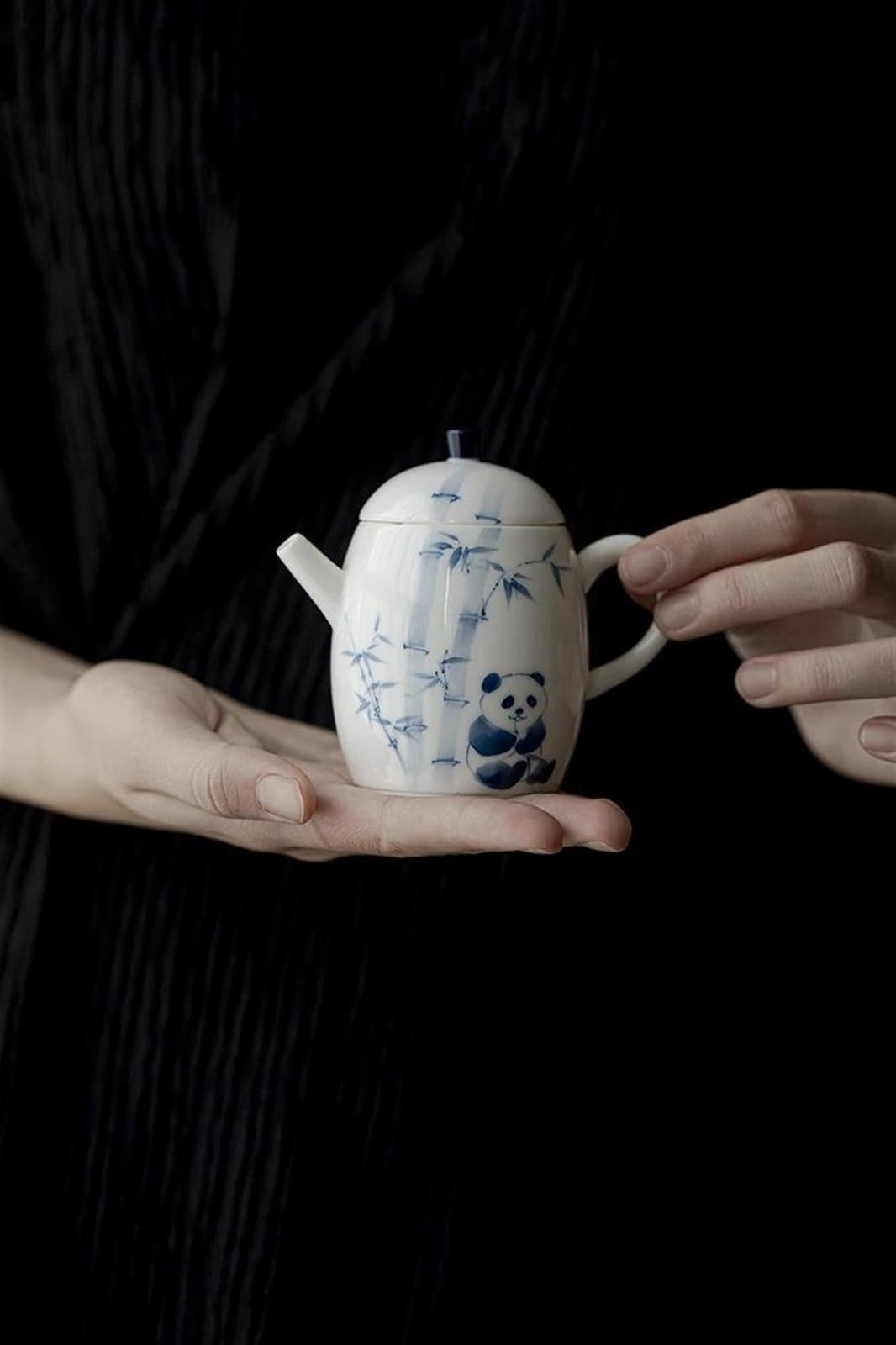 Zestaw do popołudniowej herbaty Zestaw do popołudniowej herbaty Mleko Oolong Herbata Guan Yin Jaśmin Typ naczyń do herbaty Chiński ceramiczny czajnik Malowany ręcznie Panda Bambusowy czajniczek Zestaw