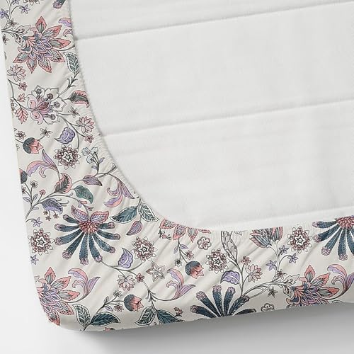 Image of Blue Strip Polycotton Fitted Bedsheet, King 72x78 (White Multi) | 300 TC | All-Round Elastic Grip | Soft, Breathable & Colourfast | Wrinkle Resistant | Machine Washable