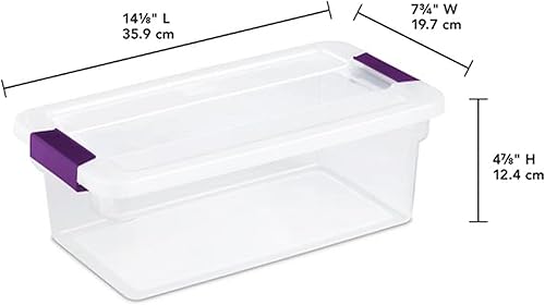 Miniatura 5 de Sterilite 17511712 ClearView Latch - Caja de almacenamiento de 6 cuartos de galón de capacidad con tapa con trabillas de visión clara (paquete de 36)