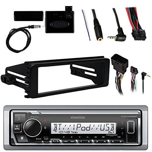 Kenwood Marine Radio Stereo Bluetooth Receiver Bundle, 1998 2013 Harley Davidson Motorcycle Touring