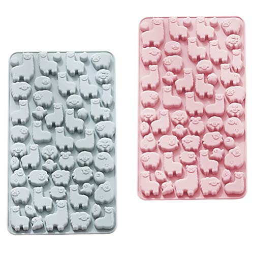 Hemoton Pack of 2 Silicone Baking Moulds, Alpaca Mould, Chocolate Mould, Cake Mould, Christmas Mould, Muffin Mould for DIY Batsel, Cake, Cupcake, Pudding, Sweets, Baking Accessories, Random Colour