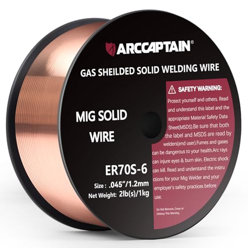 Image of ARCCAPTAIN MIG Welding Wire, MIG Wire ER70S-6 2Lbs Gas Solid Carbon Steel Low Splatter MIG Welding Wire Compatible With Lincoln Miller Forney Harbor Welder (0.045 inch 2Lb)