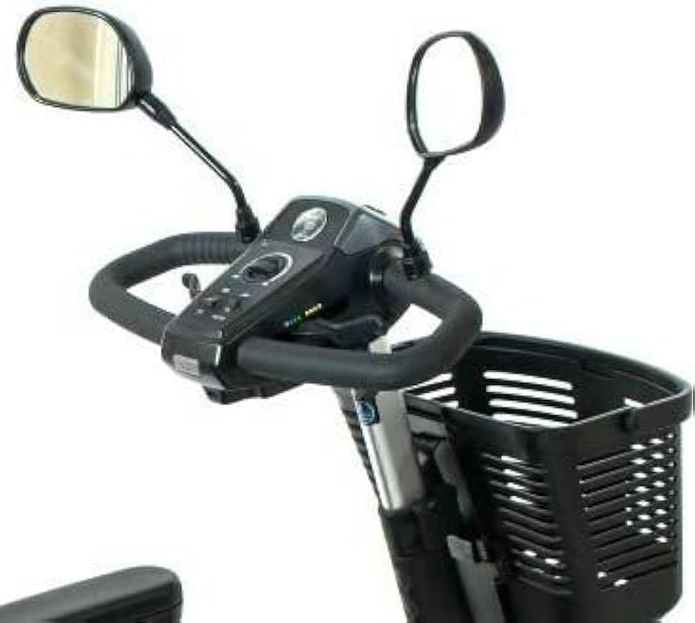 Mobility Scooter Rear View Mirror Pair for Pride Scooters, 8mm M8 Tiller Mount Compatible