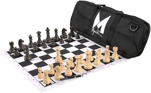 The House of Staunton Magnus Carlsen Signature Series - Juego de ajedrez, bolsa y tablero