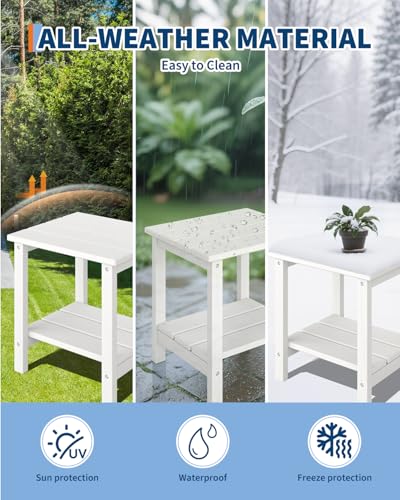 image for GarveeLife Poly Lumber Rocking Chair Outdoor Set of 2 with Side Table 