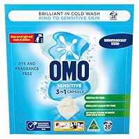 OMO Laundry Capsules 3 in 1 Sensitive, 28 Pack
