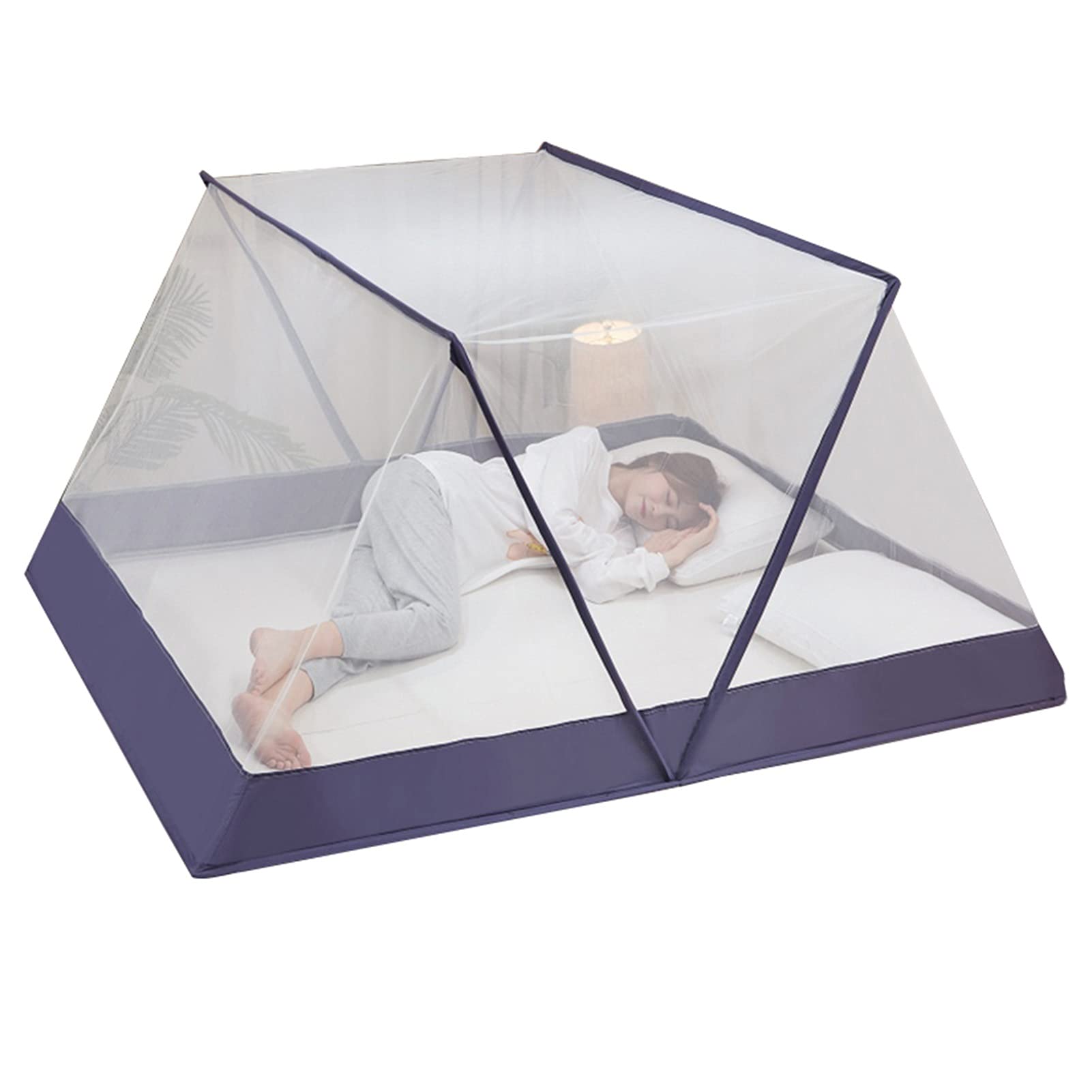 Moustiquaire pliable lit 135x190cm sans installation violette