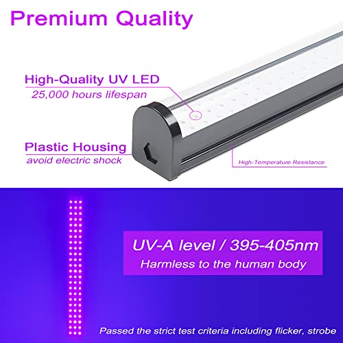 Led Black Light Bar, 25W 1.3Ft Upgraded Uv Led Blacklight With 5Ft Cord, Switch, And Plug, Glow In The Dark Party Supplies For Halloween, Birthday Decor, Room, Bedroom Decorations, Body Paint, Poster #TOP2