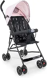 Carrinho de Bebê Guarda-Chuva Leve, Dobrável, Estrutura em Aço, Cinto de Segurança, Confortável, Fácil Transporte, Ideal para Passeios e Viagens Mega Compras Rosa