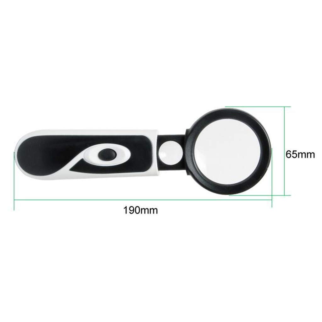 Lupa de Mano iluminada 3,5X 20x para Leer Libros Lupa telescópica Doble tasa Led portátil de Vidrio de Mano