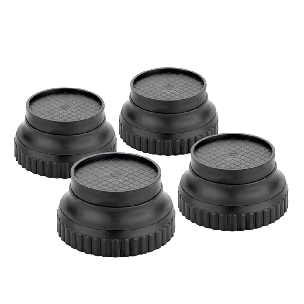 Washing Machine Adjustable Anti Vibration Feet Pads Set of 4 for Household Appliances (Black Fridge Pads)