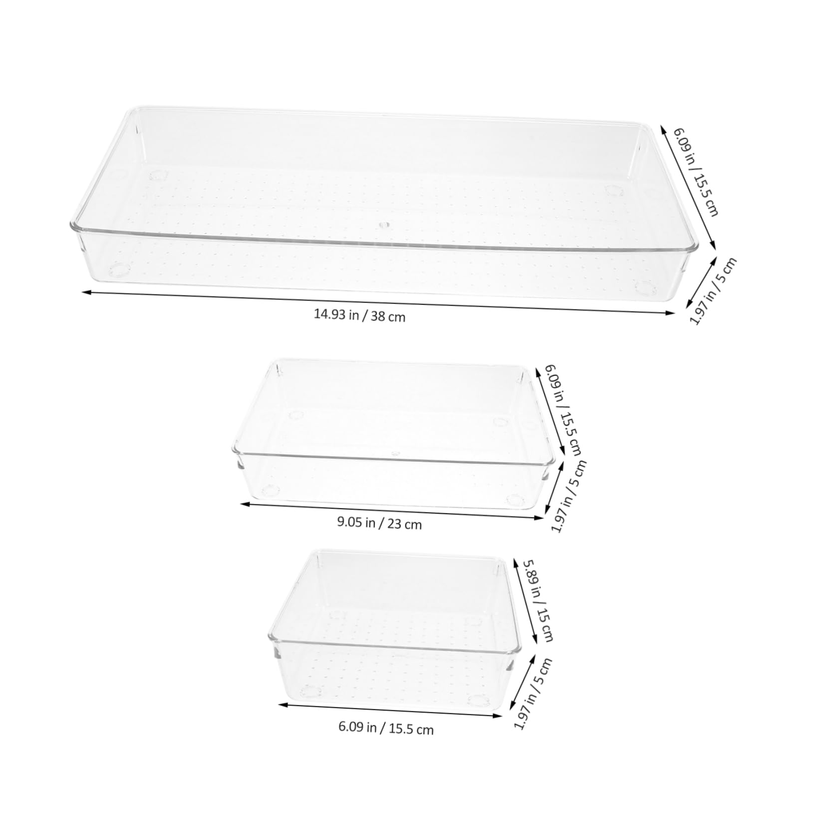 Contenitore Organizer da Cassetto 6 Pezzi Pet Trasparente Scomparti | Inserimento Interno Modulare, Design Semplice e Lineare, per Ordine su Scrivania e Cancelleria