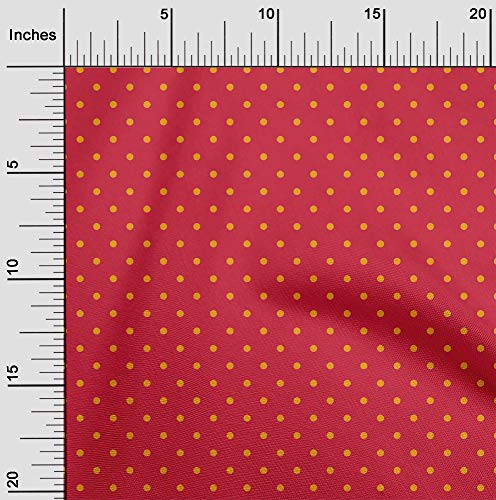 oneOone Georgette Viscose Fabric Polka Dots Print Fabric By The Yard 42 Inch Wide